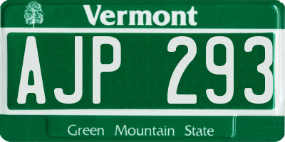 VT license plate AJP293