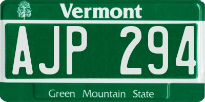VT license plate AJP294
