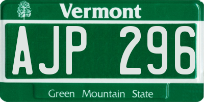 VT license plate AJP296