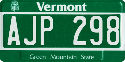 VT license plate AJP298