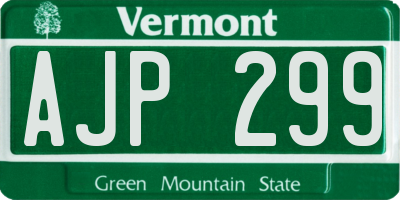 VT license plate AJP299