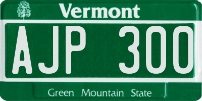 VT license plate AJP300