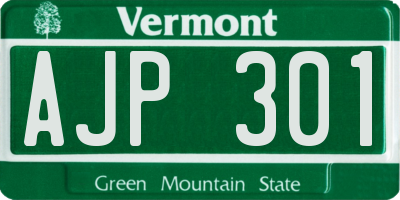 VT license plate AJP301