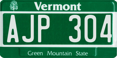 VT license plate AJP304