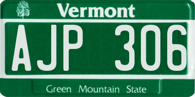 VT license plate AJP306