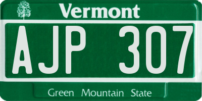 VT license plate AJP307