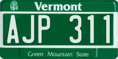 VT license plate AJP311