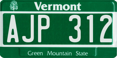 VT license plate AJP312