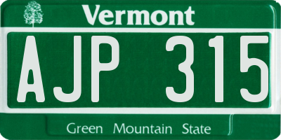 VT license plate AJP315