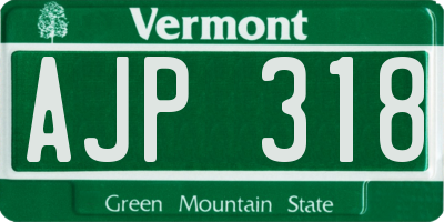 VT license plate AJP318