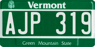 VT license plate AJP319