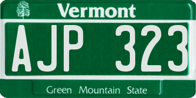 VT license plate AJP323