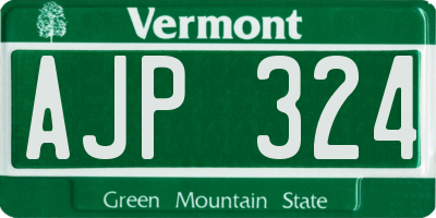 VT license plate AJP324