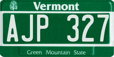 VT license plate AJP327