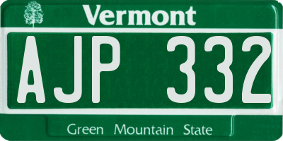 VT license plate AJP332