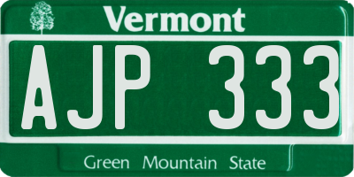 VT license plate AJP333