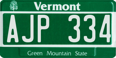 VT license plate AJP334