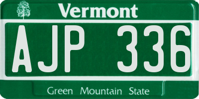 VT license plate AJP336