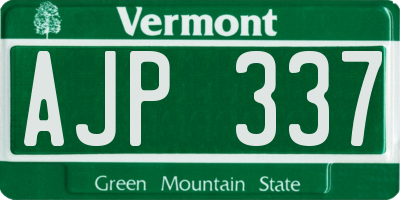 VT license plate AJP337