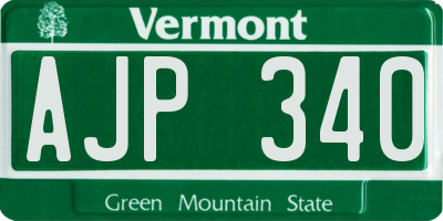 VT license plate AJP340