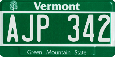 VT license plate AJP342