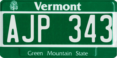VT license plate AJP343