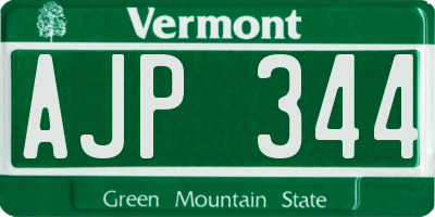 VT license plate AJP344