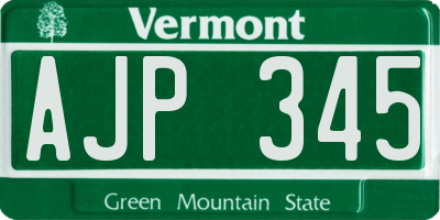 VT license plate AJP345