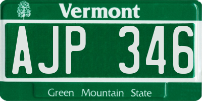 VT license plate AJP346