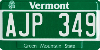 VT license plate AJP349