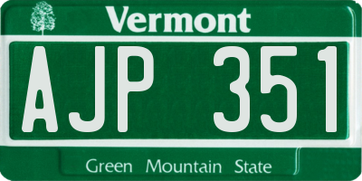 VT license plate AJP351