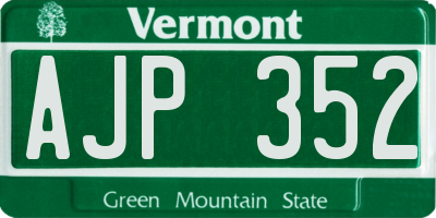 VT license plate AJP352