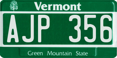 VT license plate AJP356