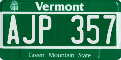 VT license plate AJP357