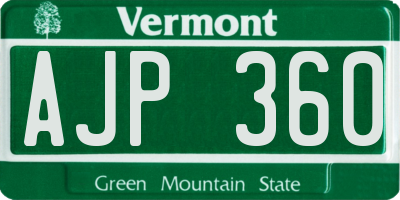 VT license plate AJP360