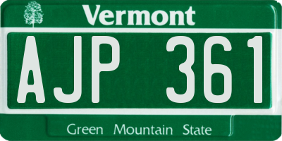 VT license plate AJP361