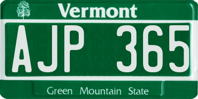 VT license plate AJP365