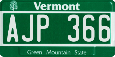 VT license plate AJP366