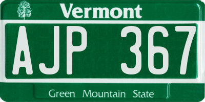 VT license plate AJP367