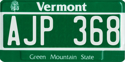 VT license plate AJP368