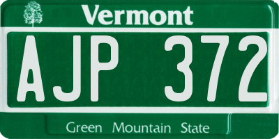 VT license plate AJP372