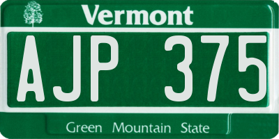 VT license plate AJP375