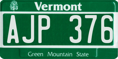 VT license plate AJP376
