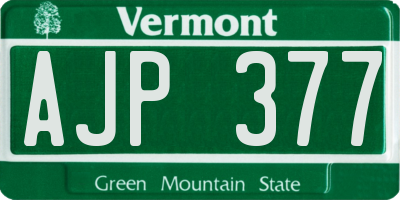 VT license plate AJP377
