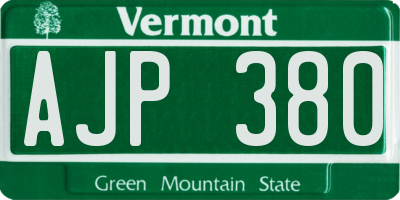 VT license plate AJP380