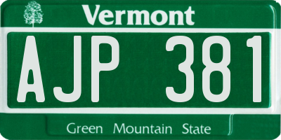 VT license plate AJP381