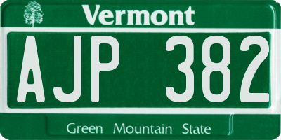 VT license plate AJP382