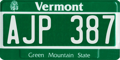 VT license plate AJP387