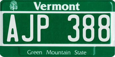 VT license plate AJP388