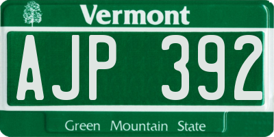 VT license plate AJP392